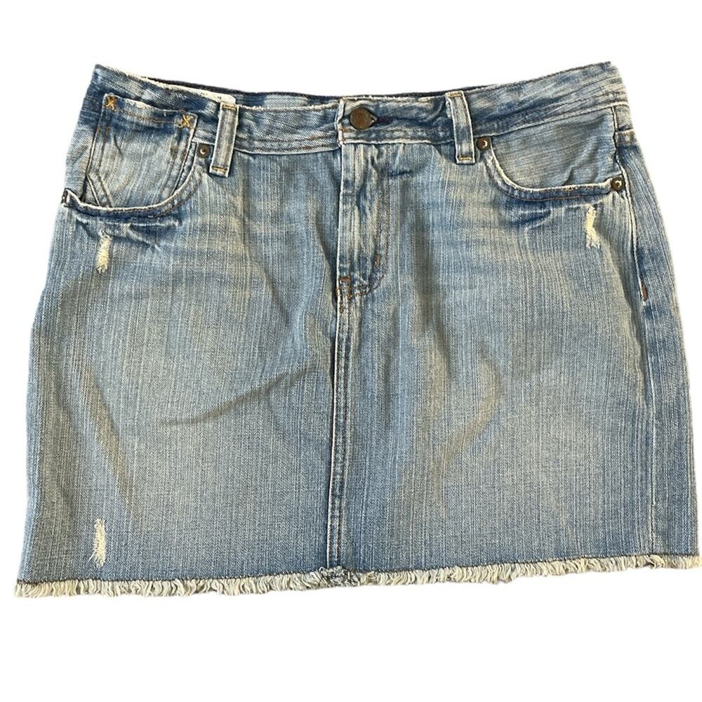 Polo Jeans Factory Distressed Raw Hem Gigi Mini Skirt Size 10 NWOT